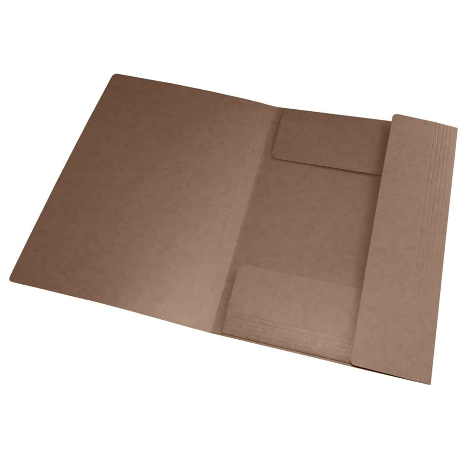 OXFORD Eckspannmappe TOP FILE+ - A4, 390 g/qm, Karton, Gummizug, braun