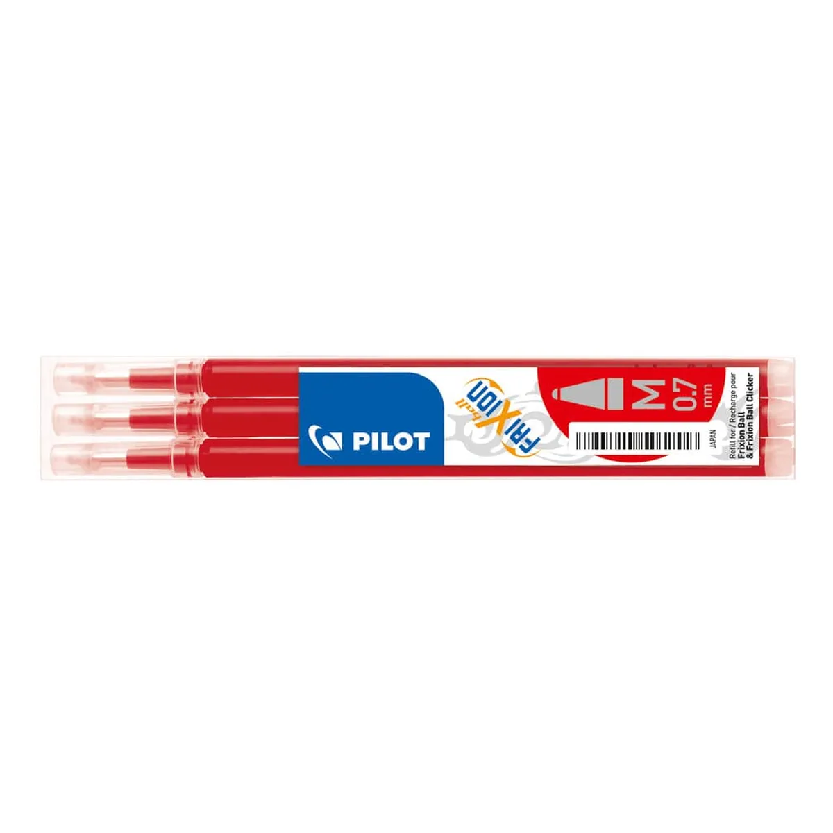 PILOT Tintenrollermine FriXion BLS-FR7 - 0,4 mm, rot, 3er Pack