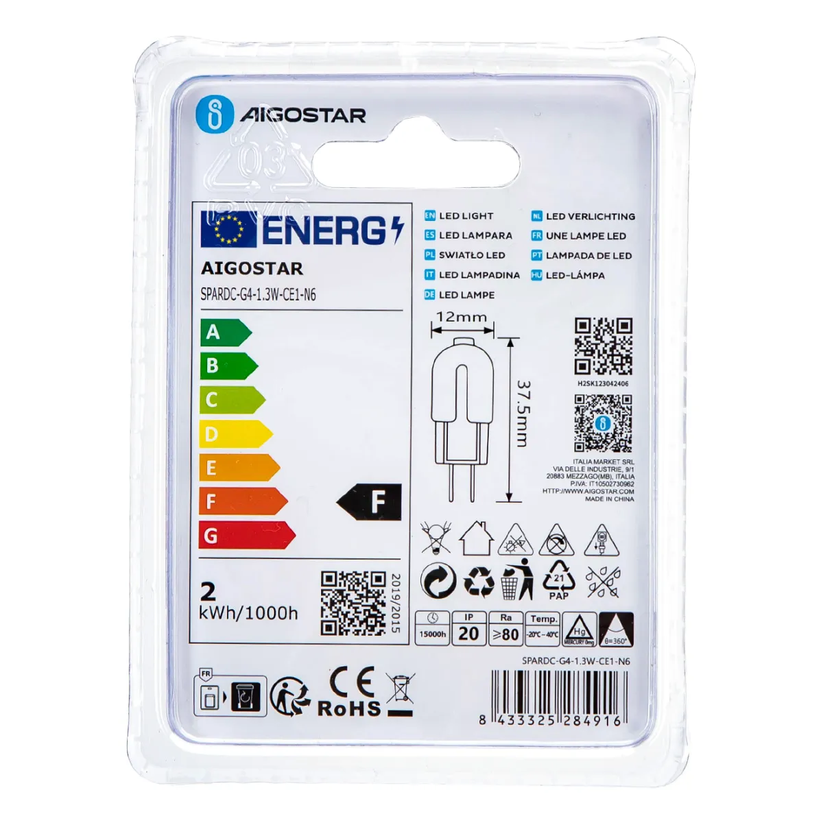 Aigostar LED 'Kompakt', 1,5W, G4