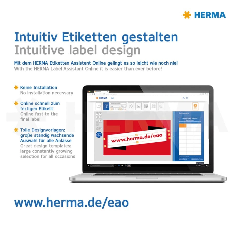 HERMA Folienetiketten - 210 x 148mm, weiß, extrem stark haftend, matt, 50 Stück