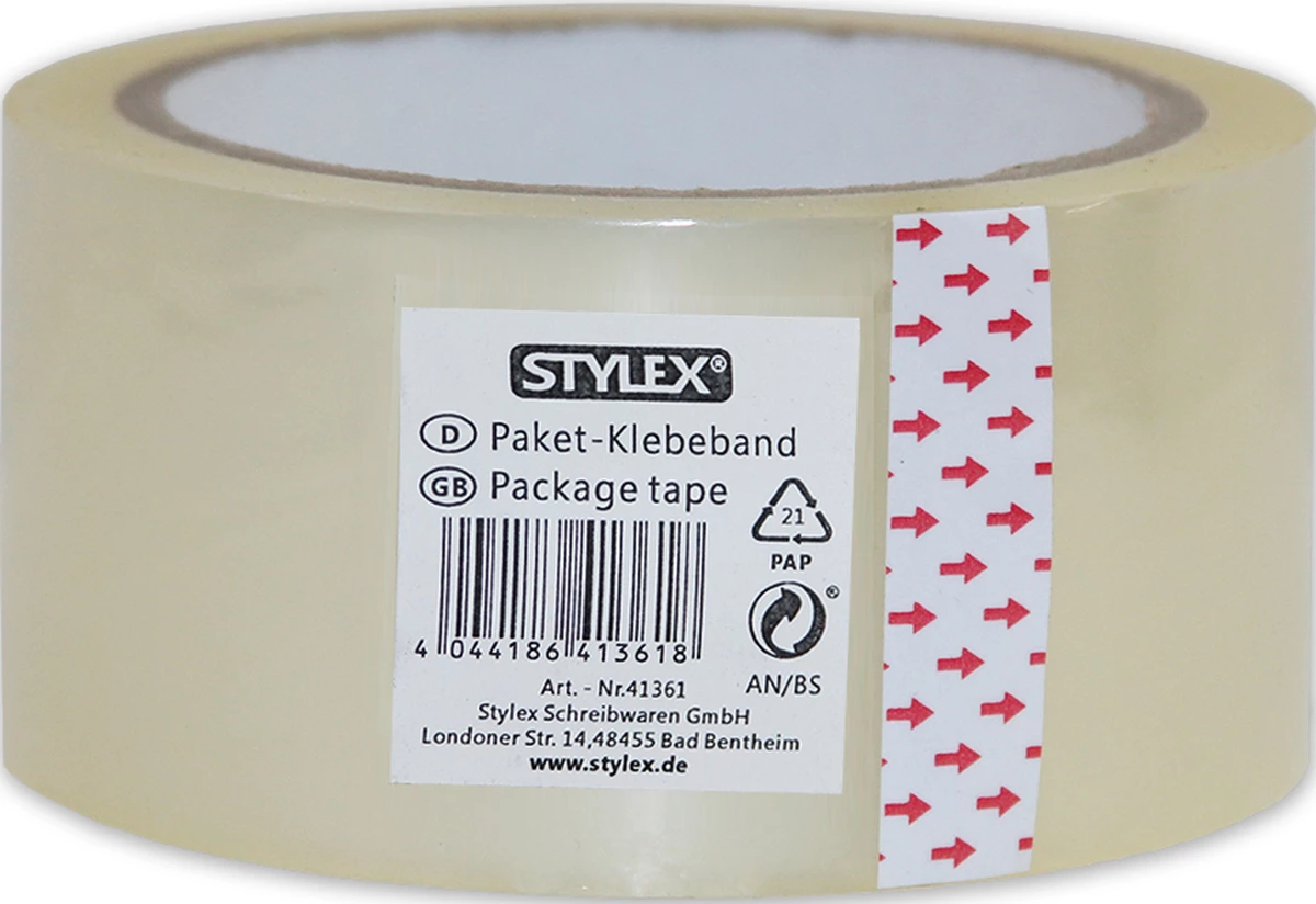 Stylex Paket-Klebeband 50mm x 66m transparent extra stark
