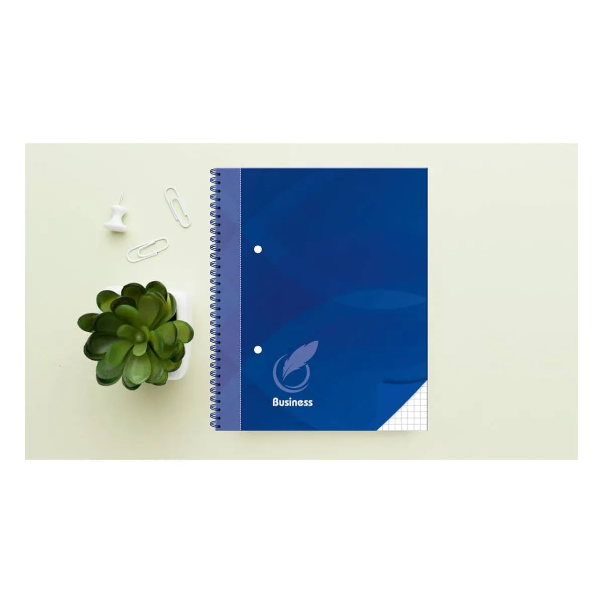 RNK Verlag Spiralnotizbuch Business - A5, Hardcover, 96 Blatt, blau