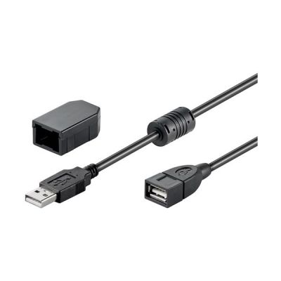 Goobay USB 2.0 Hi-Speed Verlängerungskabel mit Sicherungsclip, Schwarz