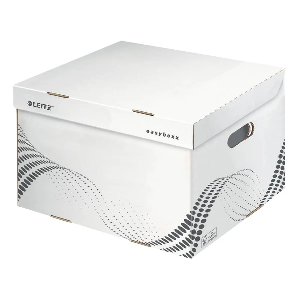 LEITZ Archiv Container easyboxx L - Wellpappe (RC), Tragkraft 17 kg, weiß