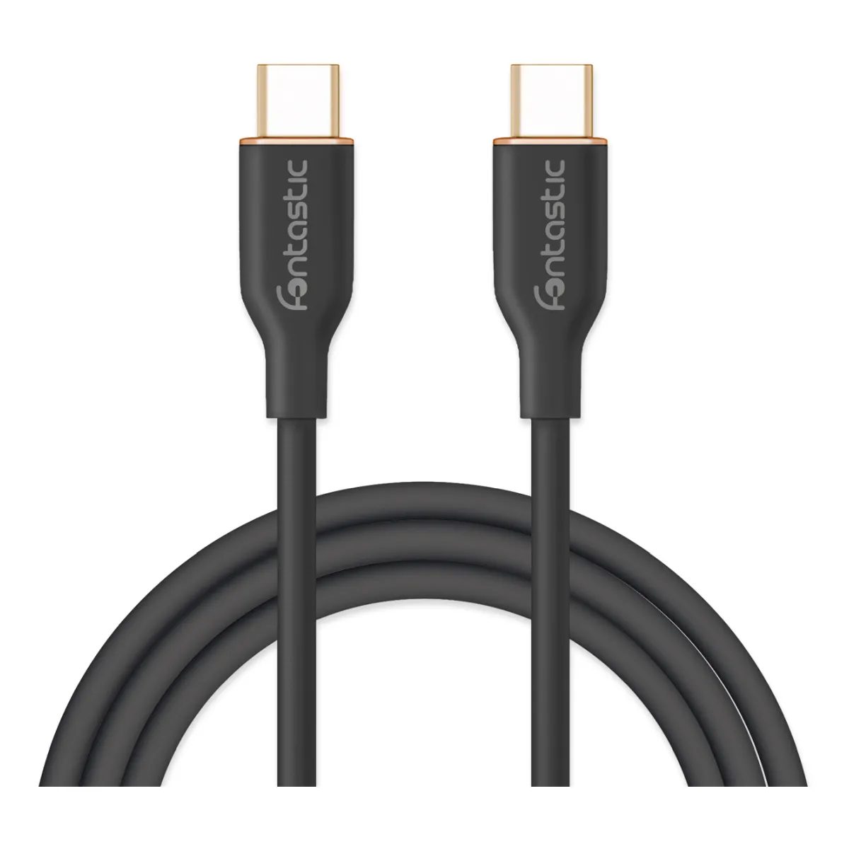 Fontastic Silikon Datenkabel USB Typ-C > Typ-C schwarz