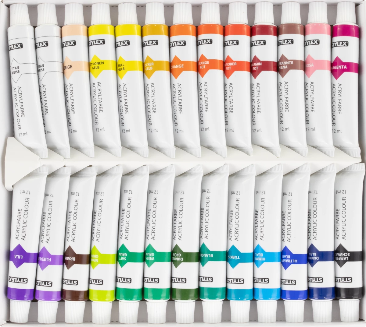Stylex Acrylfarben, 26 Stück