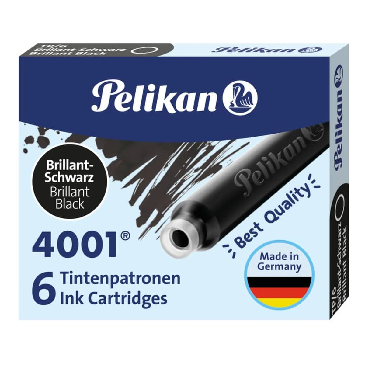 Pelikan Tintenpatrone 4001® TP/6 - brillant-schwarz, 6 Patronen