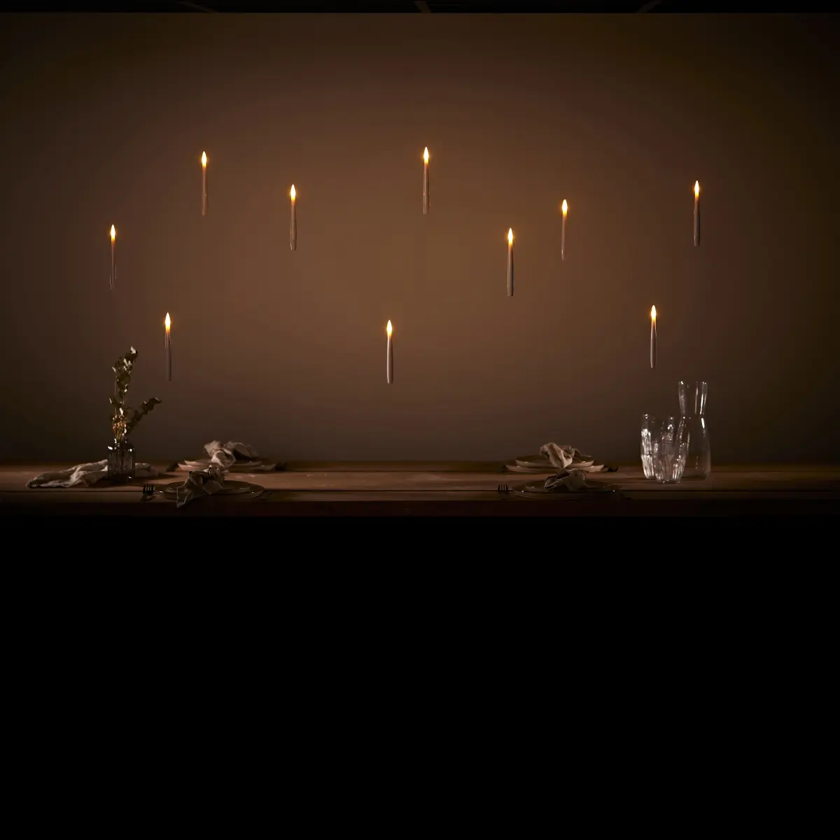 schwebende LED Stabkerzen 10er Set inkl Zauberstab-Fernbedienung