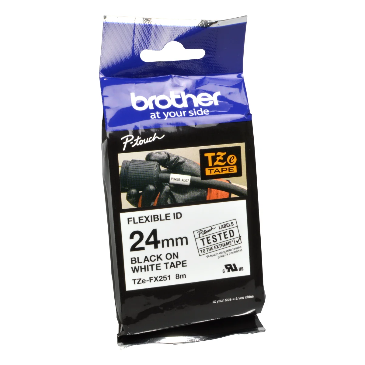 Brother Schriftband 24 mm TZe-FX251 schwarz auf weiß 8 m