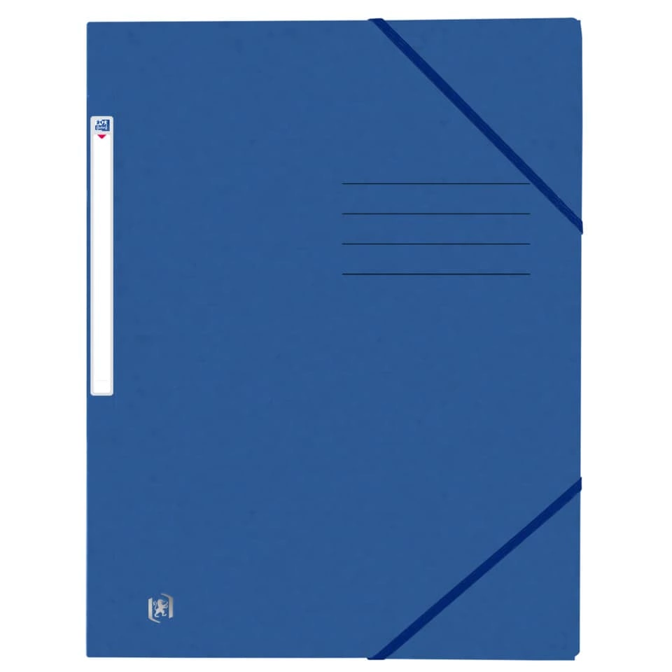 OXFORD Eckspannmappe TOP FILE+ - A4, 390 g/qm, Karton, Gummizug, blau