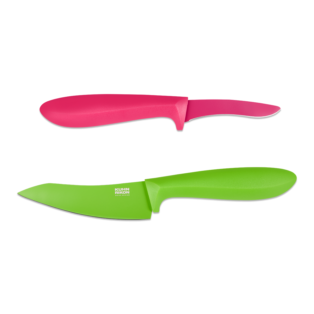 KUHN RIKON COLORI®V Gemüsemesser 100 mm, grün & Schälmesser, pink