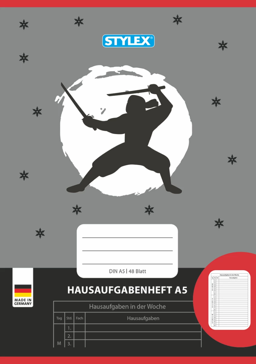 Hausaufgabenheft, DIN A5, 48 Blatt