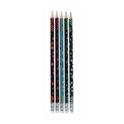 Bleistifte mit Radiergummi, 5 Stück