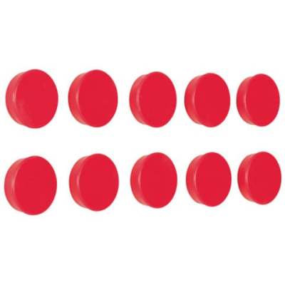 Magnet - Ø 24mm, 300 g, 10 Stück, rot