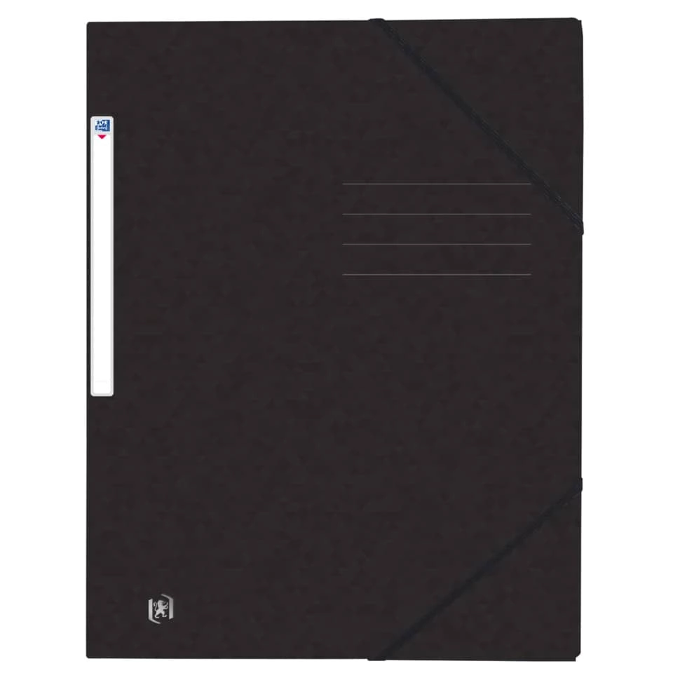 Eckspannmappe TOP FILE+ - A4, 390 g/qm, Karton, Gummizug, schwarz