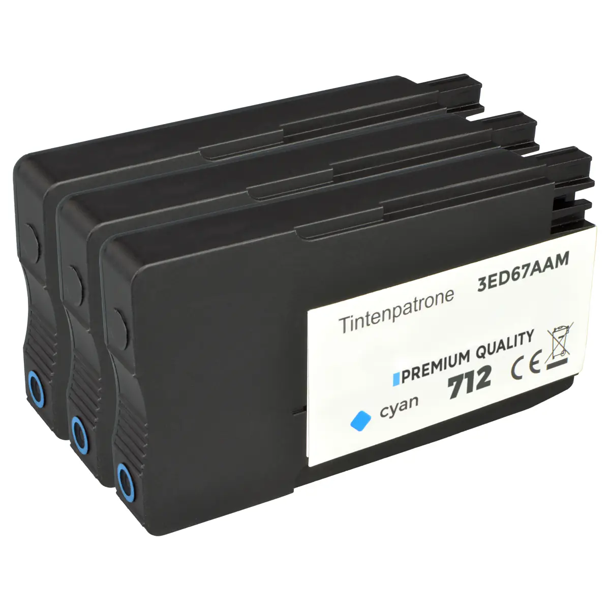 HP 712 - alternatives Patronen MultiPack 'cyan' 3x 29 ml - Digital Revolution