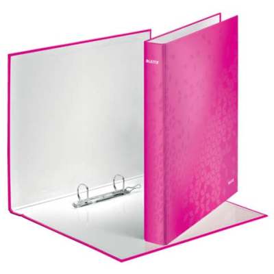 Leitz Ringbuch WOW, A4 maxi, PP, 2 Ringe Ø25 mm, pink metallic