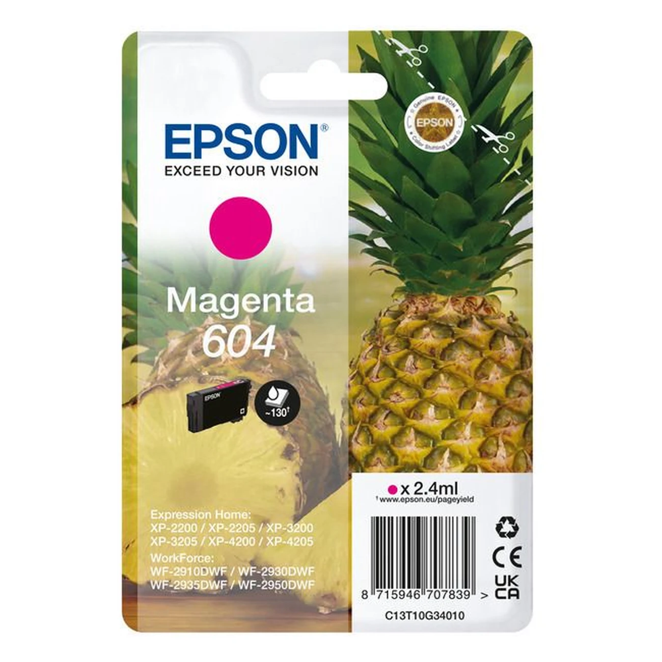 Druckerpatrone Epson 604 magenta 2,4 ml | 130 Seiten (C13T10G34010)