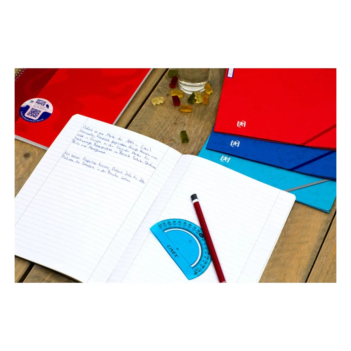 Oxford Collegeblock DUO - A4+, kariert und liniert, 80 Blatt, 90 g/qm, 4-fach Lochung, 2 Ränder