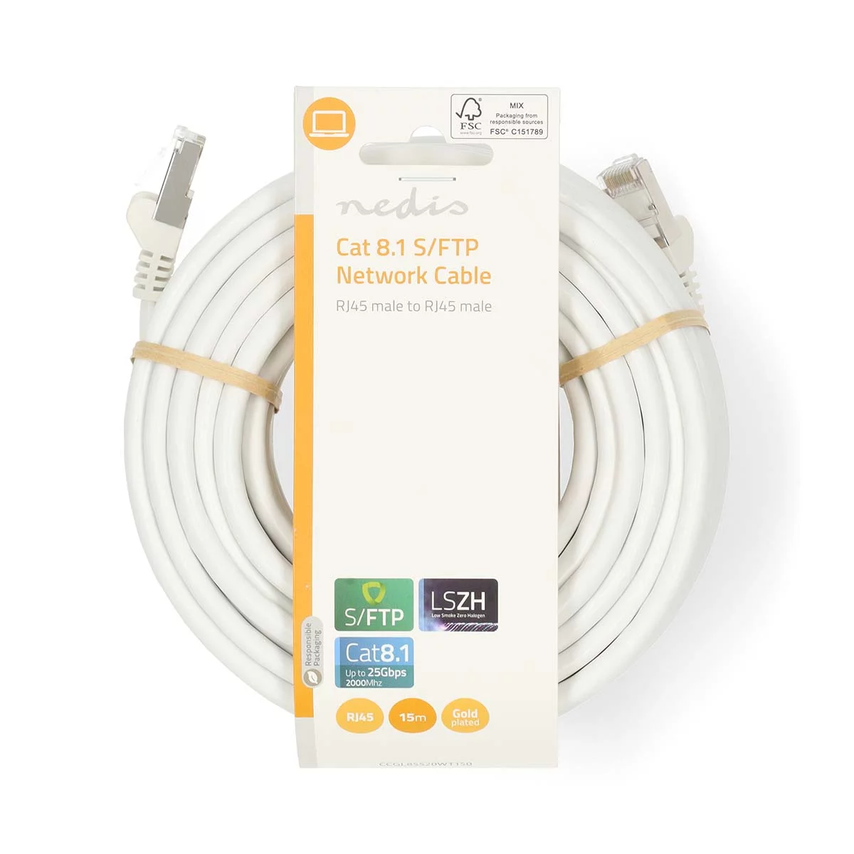 Nedis Cat 8.1 Netzwerkkabel weiß 15.0m