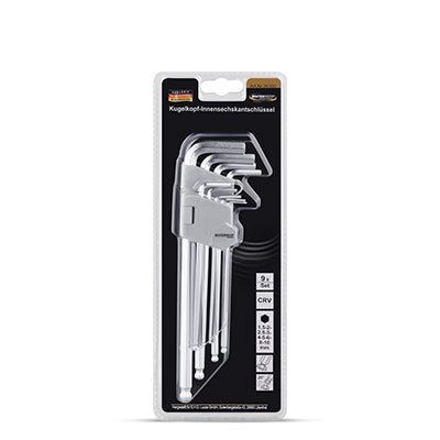 Masterproof Kugelkopf-Innensechskantschlüssel, 9 Stück