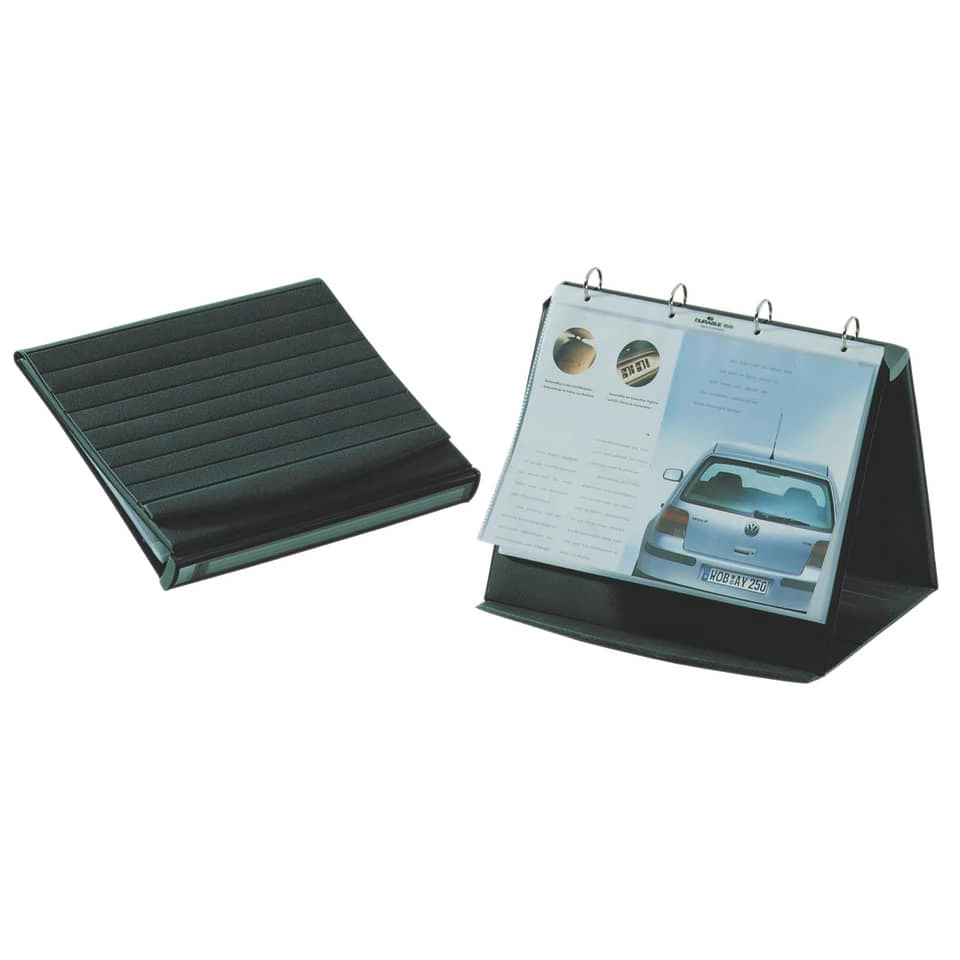 Tischflipchart DURASTAR®, mit 10 PP-Hüllen, A3 quer, 360 x 320 x 450 mm, basalt