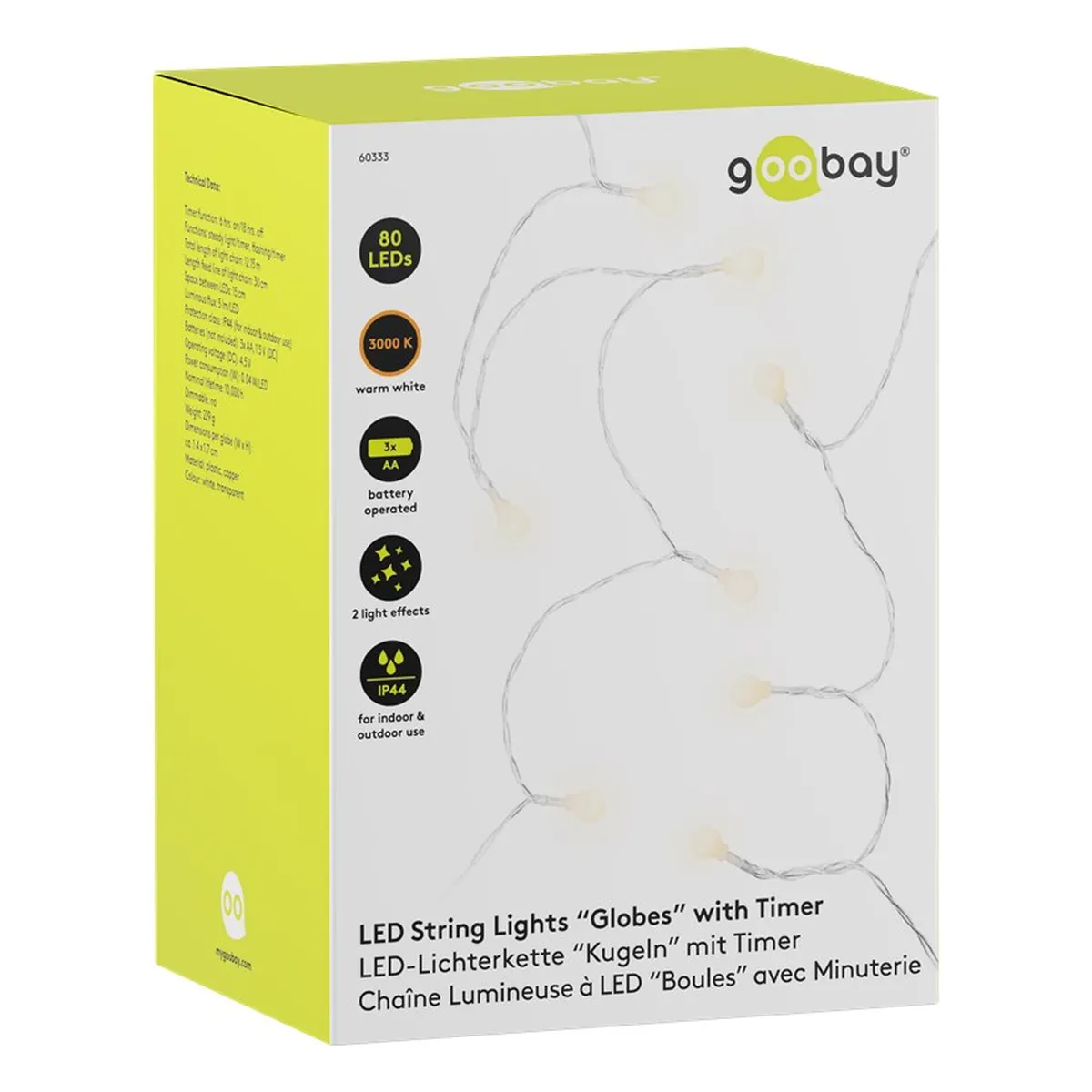 Goobay 80er LED-Lichterkette “Kugeln“