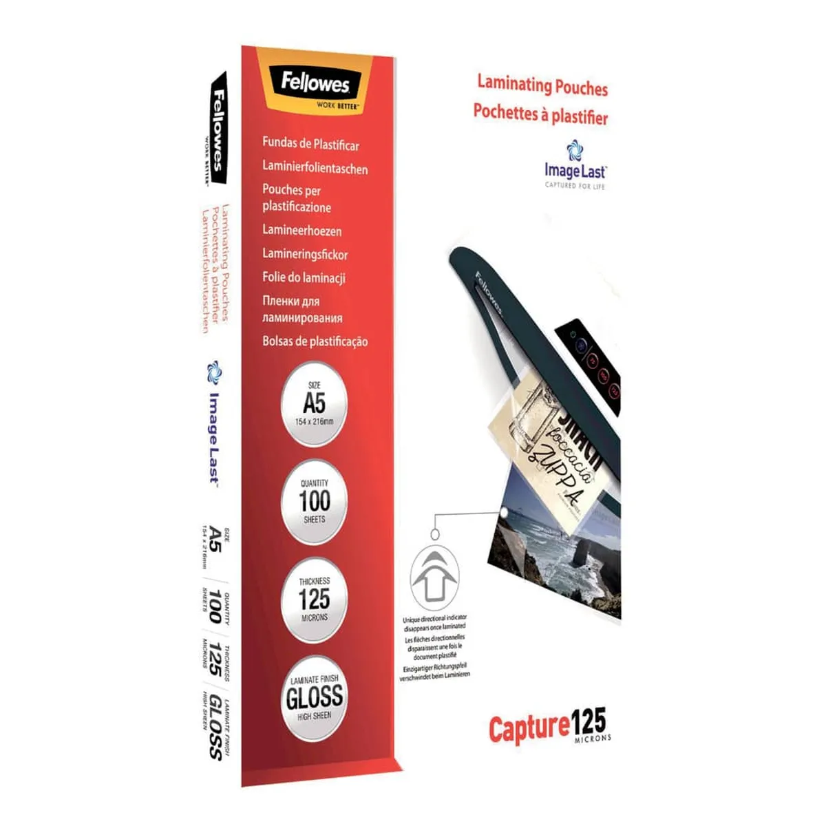 Fellowes Laminierfolie Capture - A5, glänzend, 125 mym, 100 Stück