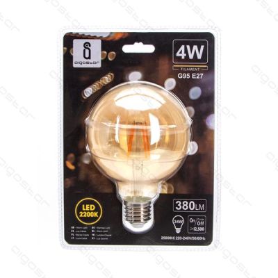 Aigostar LED FILAMENT 'G95', 4W, E27