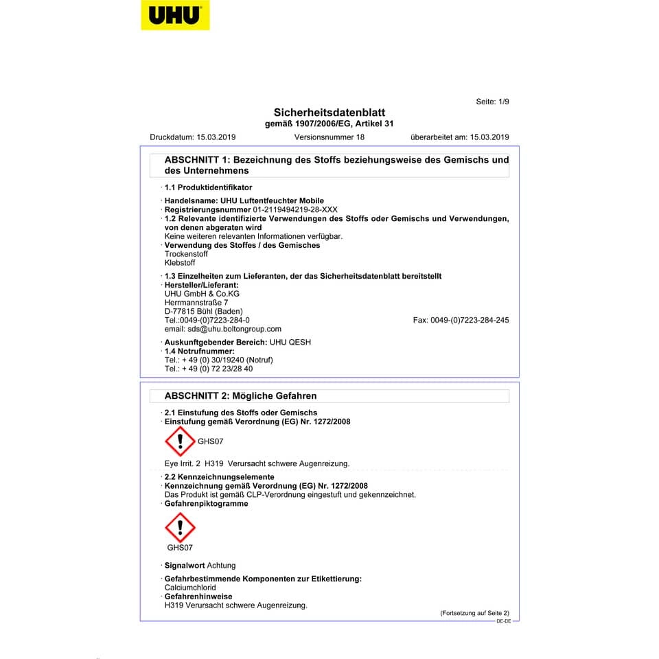 UHU Luftentfeuchter mobil - 100g