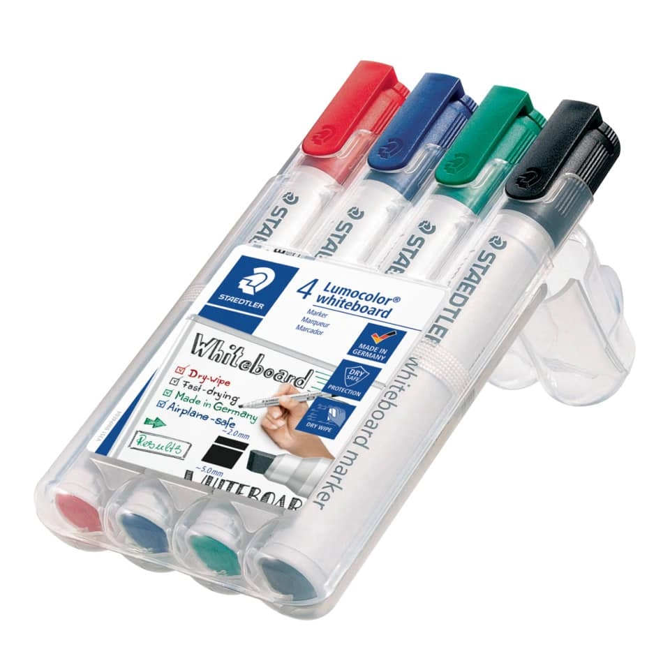 Staedtler Lumocolor® 351 B whiteboard marker - Keilspitze, 4 Farben sortiert