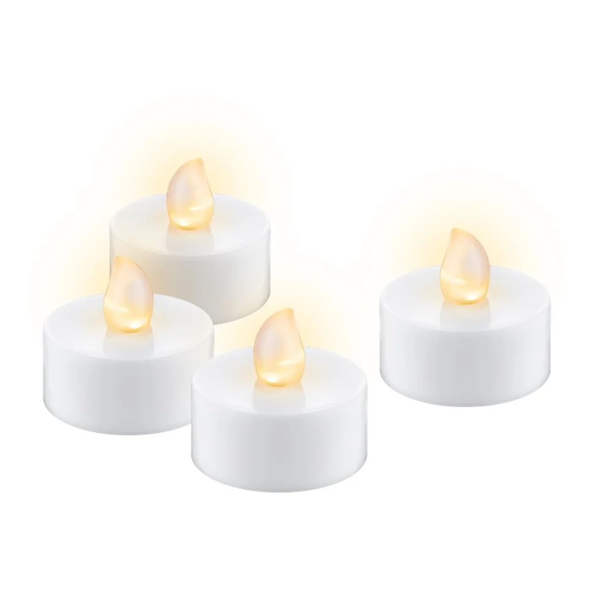 Goobay 4er-Set LED-Teelichter mit Timer, weiß
