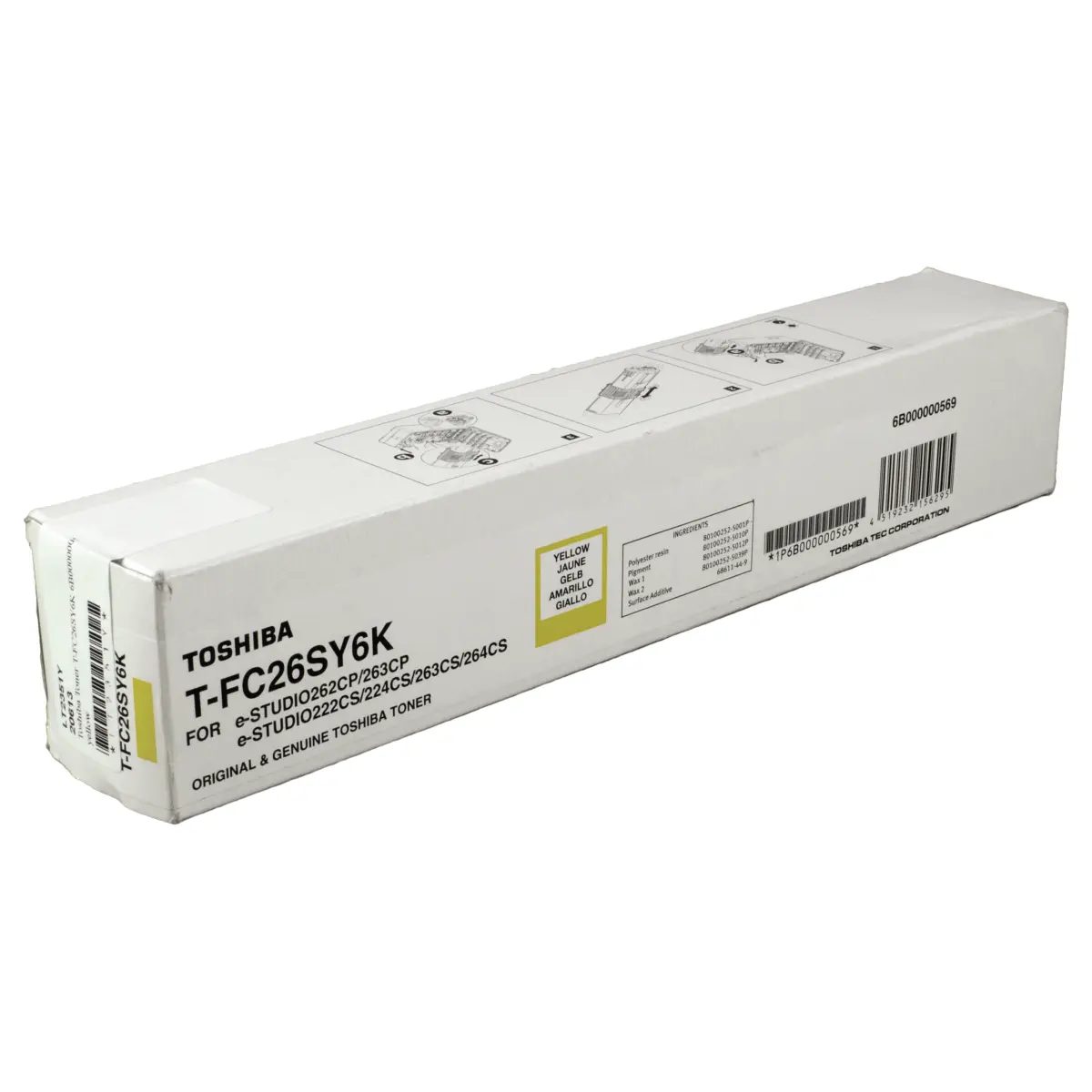 Toshiba Toner T-FC26SY6K gelb 6.000 Seiten (6B000000569)