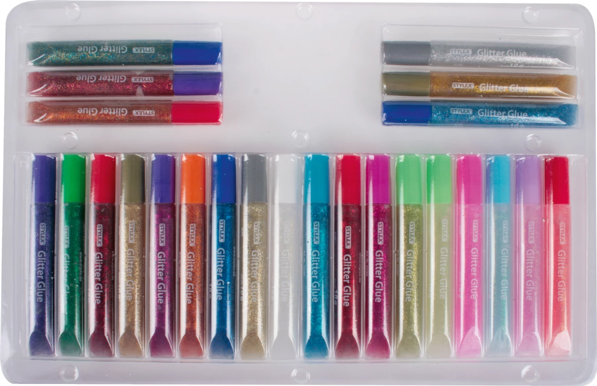 Stylex Glitter Glue 3D, 24 Tuben