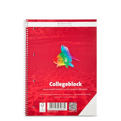 Collegeblock, DIN A4, kariert, 80 Blatt