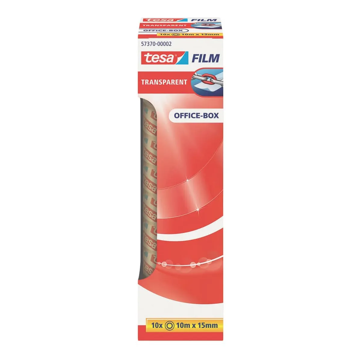 tesa® Klebefilm Office Box - transparent, 15 mm x 10 m, 10 Rollen