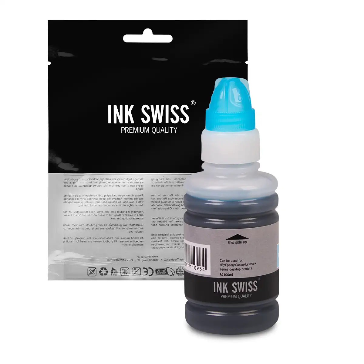InkSwiss Premium Nachfülltinte 'foto cyan' 100 ml