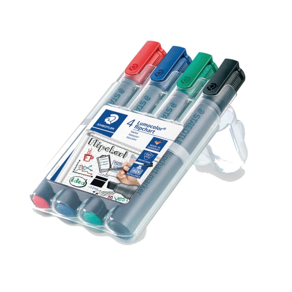 Flipchart-Marker Lumocolor® 356 B, nachfüllbar, STAEDTLER Box mit 4 Farben