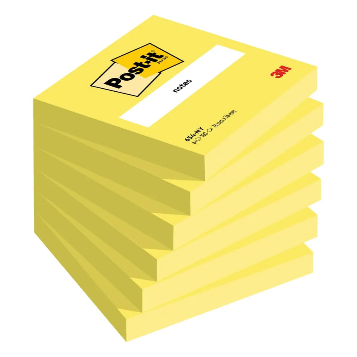 Post-it Haftnotizblock Neon - 76 x 76 mm, zitronengelb