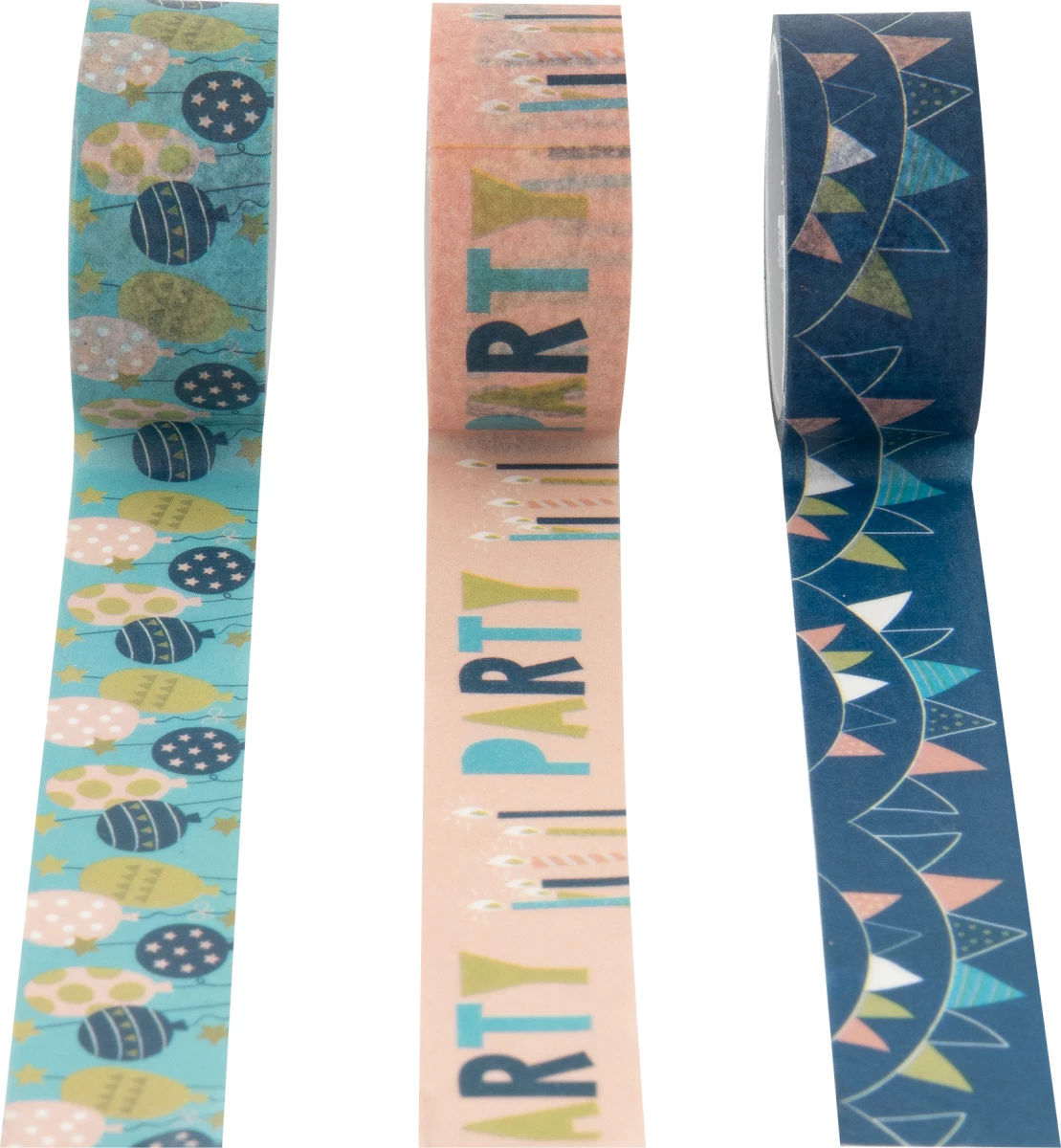 Stylex Deko-Klebeband, 3 Rollen, 15 mm x 3 m