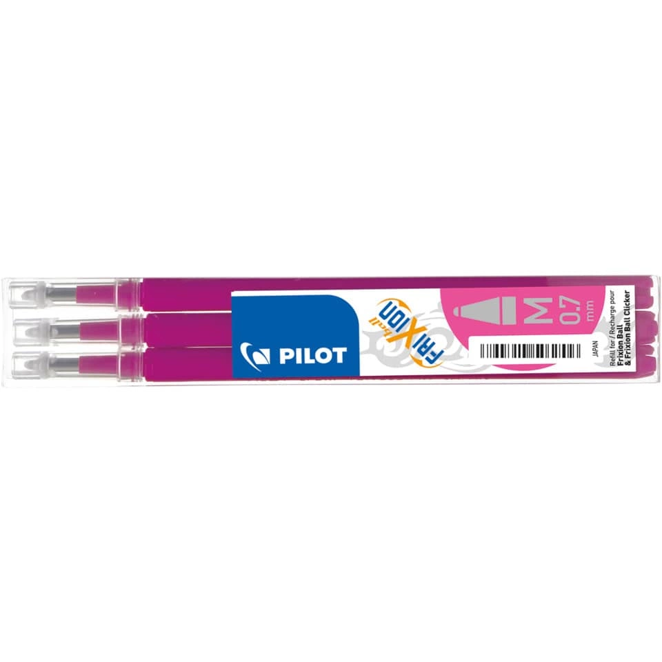 PILOT Tintenrollermine FriXion BLS-FR7 - 0,4 mm, pink, 3er Pack