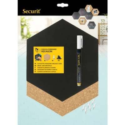 Securit Kreide-/Korktafel-Set - Hexagon Form