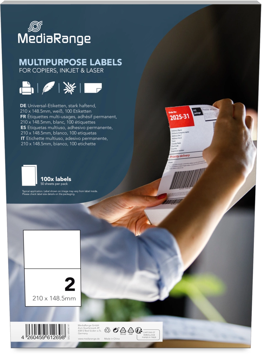MediaRange Universal-Etiketten, 210x148,5 mm, 100 Stück