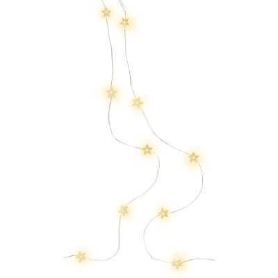 20er LED-Silberdraht-Lichterkette “Sterne“