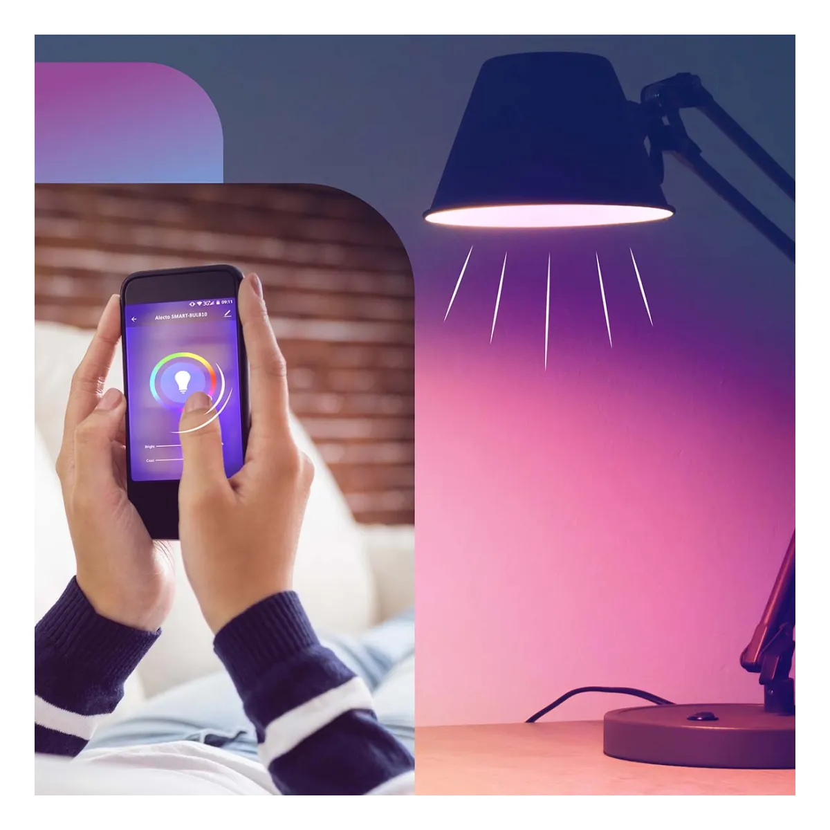 Alecto SMART-BULB10 Smarte LED-Farblampe mit Wi-Fi
