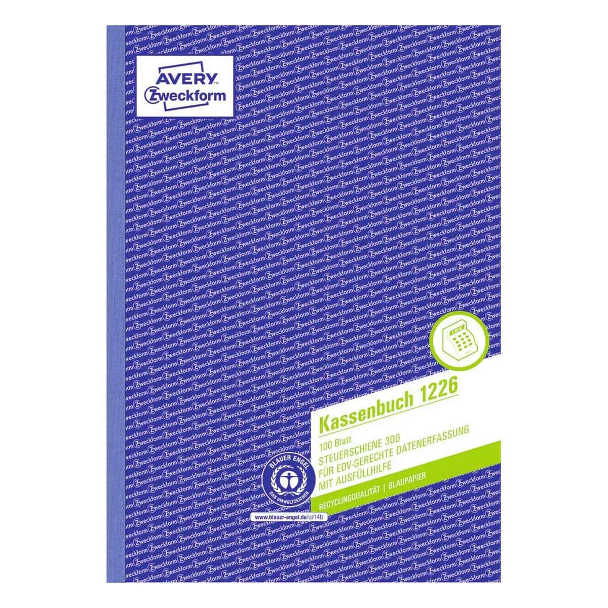 AVERY ZWECKFORM Kassenbuch - EDV-gerecht, A4, Recycling, Blaupapier, 100 Blatt