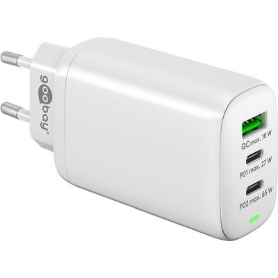 USB-C™ PD 3-fach Multiport-Schnellladegerät (65 W) weiß