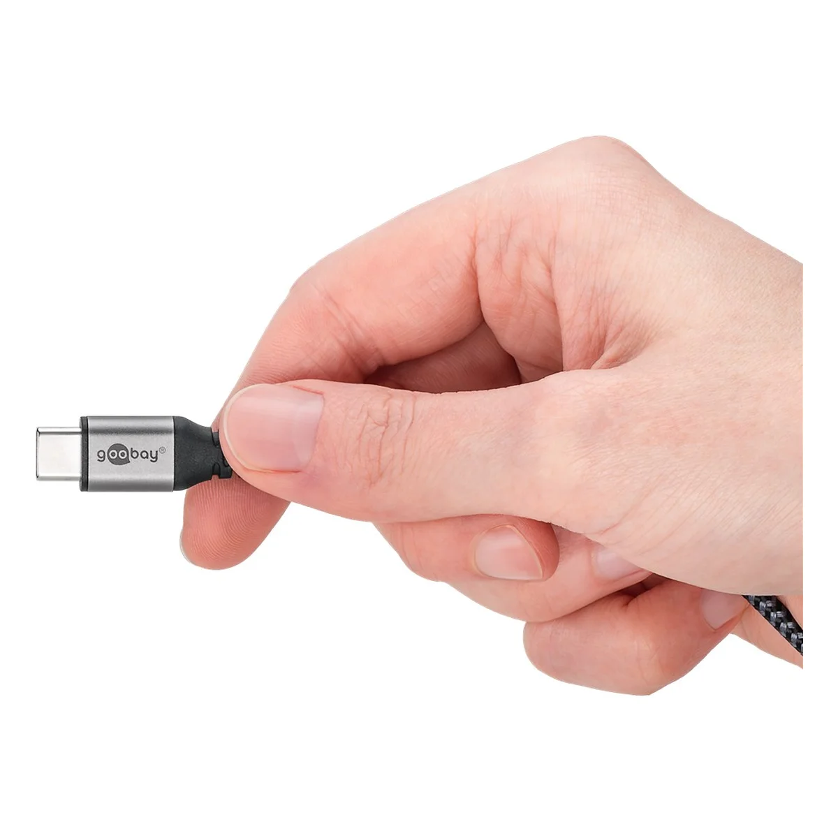 2in1 USB-Textilkabel, spacegrau/silber, 2 m