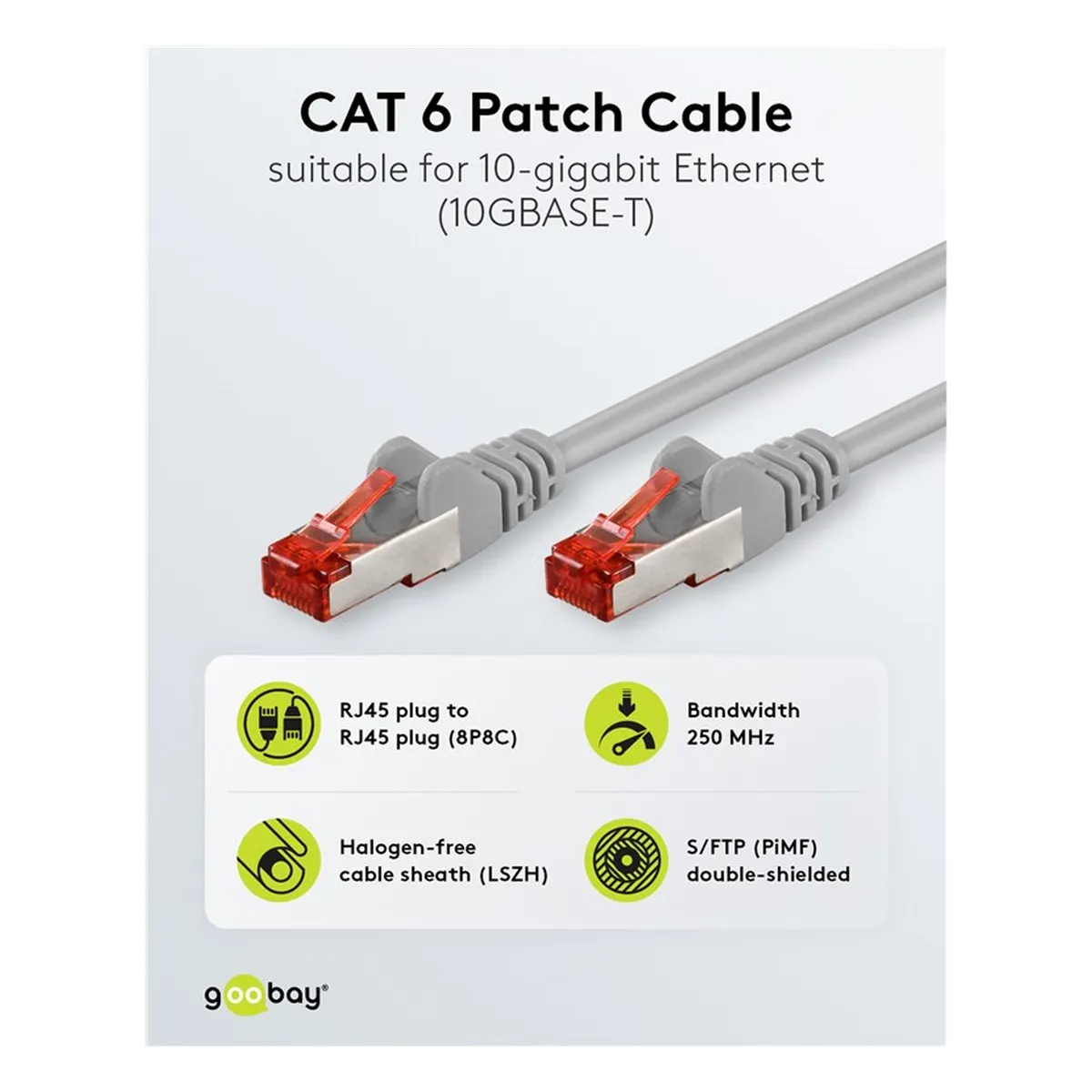 Goobay Patchkabel CAT6 S/FTP grau 0,5m