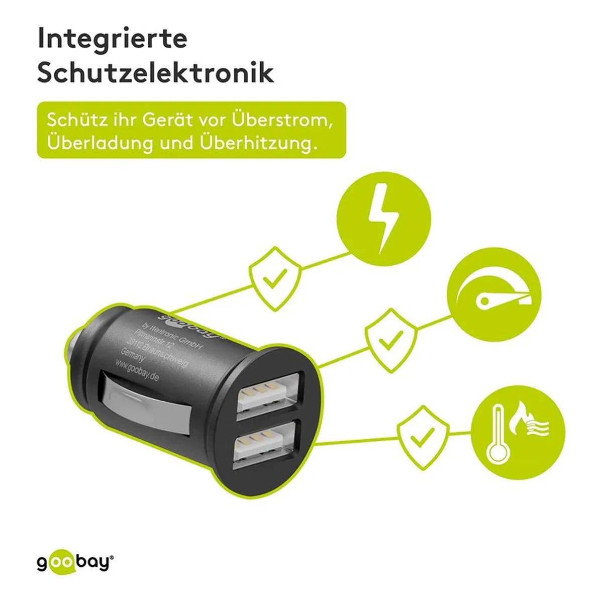 Goobay Dual USB-Autoladegerät 3,1 A